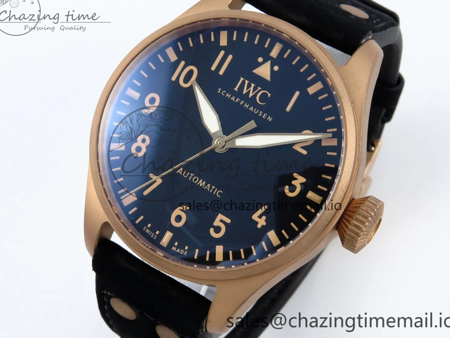 MIROTIME 0410 Affordable Big Pilot IW329703 M+F 1:1 Best Edition Black Dial on Black Nylon Strap MY 7004